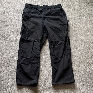 Distressed Carhartt Men's Dark Cargo Pants 34x30 hemmed